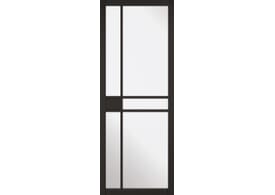826x2040x40mm Greenwich Black - Clear Glass Door	