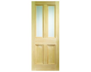 Edwardian 4 Panel Vertical Grain Pine Glazed Internal Doors