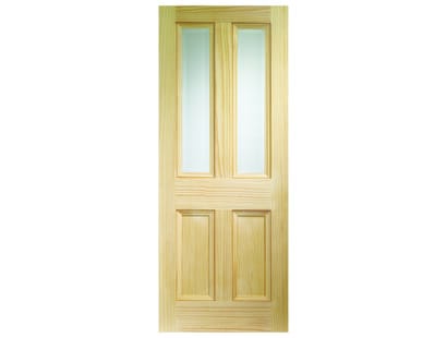 Edwardian 4 Panel Vertical Grain Pine Glazed Internal Doors Image