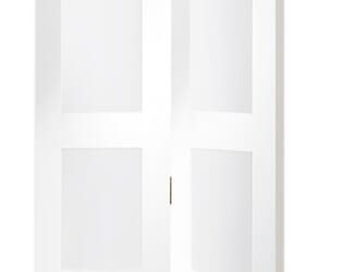 4 Light White Shaker Bi-Fold - Clear Glass Internal Doors