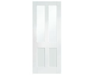 Malton Shaker White - Clear Glass Internal Doors