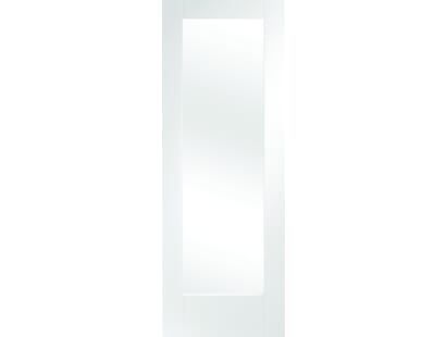 Pattern 10 White - Clear Glass Fire Door Image