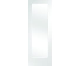 Pattern 10 White - Clear Glass Fire Door