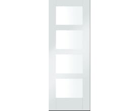 4 Light White Shaker - Clear Glass Internal Doors