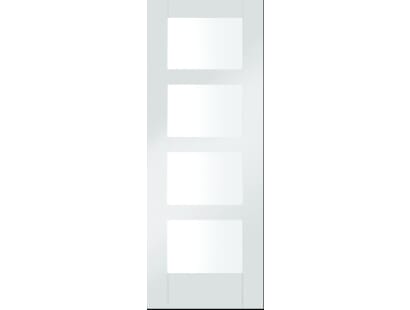 4 Light White Shaker - Clear Glass Fire Door Image