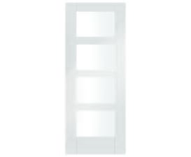 813x2032x35mm (32") 4 Light White Shaker - Clear Glass Door