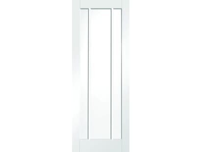 Worcester White - Clear Glass Fire Door Image