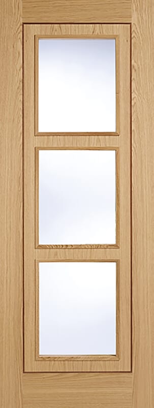 Inlay 3L Clear Glass Oak Prefinished Internal Door Set