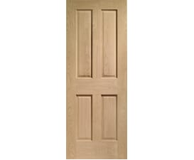 726 x 2040 x 44mm Victorian Oak 4 Panel Fire Door