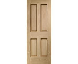 Victorian Oak 4 Panel - Raised Mouldings Fire Door