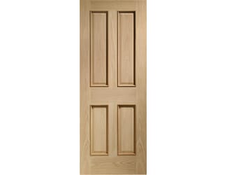 Victorian Oak 4 Panel - Raised Mouldings Fire Door