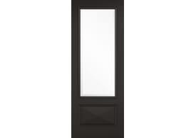 686x1981x35mm (27") Knightsbridge Black - Clear Glass Door