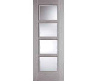 Vancouver Light Grey 4 Light - Clear Glass Pre-Finished Fire Door