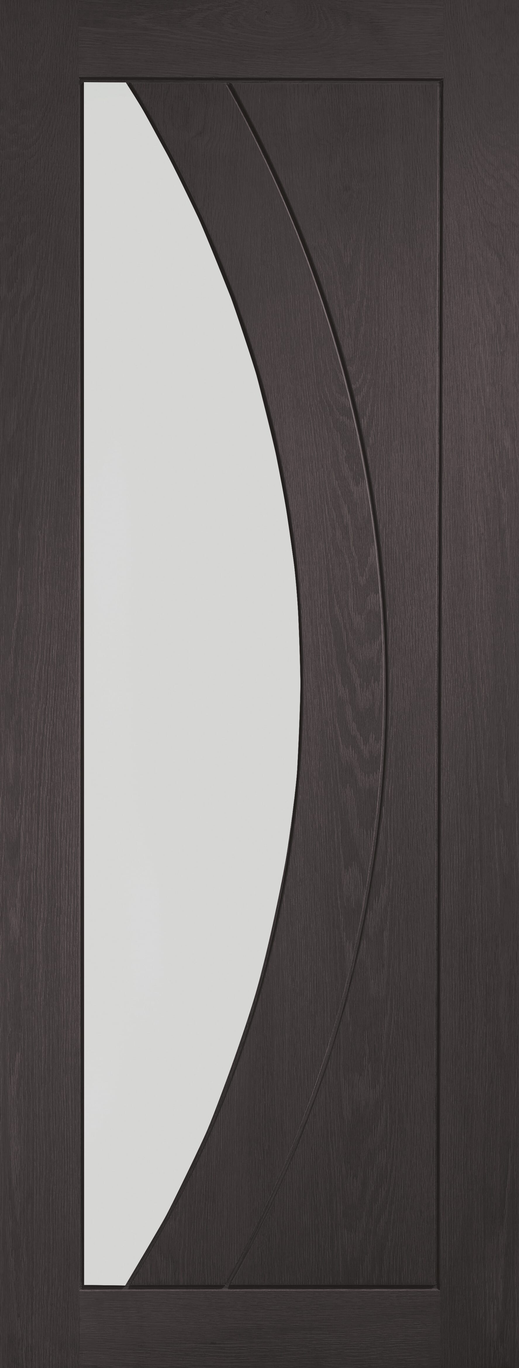 Salerno Umber Grey Laminate - Clear Glass Internal Doors