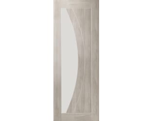Salerno White Grey Laminate - Clear Glass Internal Doors