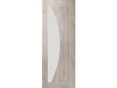 Salerno White Grey Laminate - Clear Glass Internal Doors Image