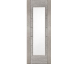 Light Grey Corsica 1L Clear Glazed - Prefinished Fire Door