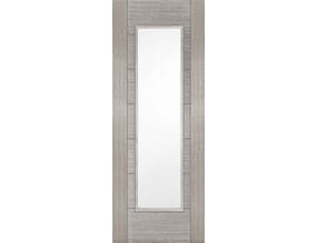Light Grey Corsica 1L Clear Glazed - Prefinished Internal Doors