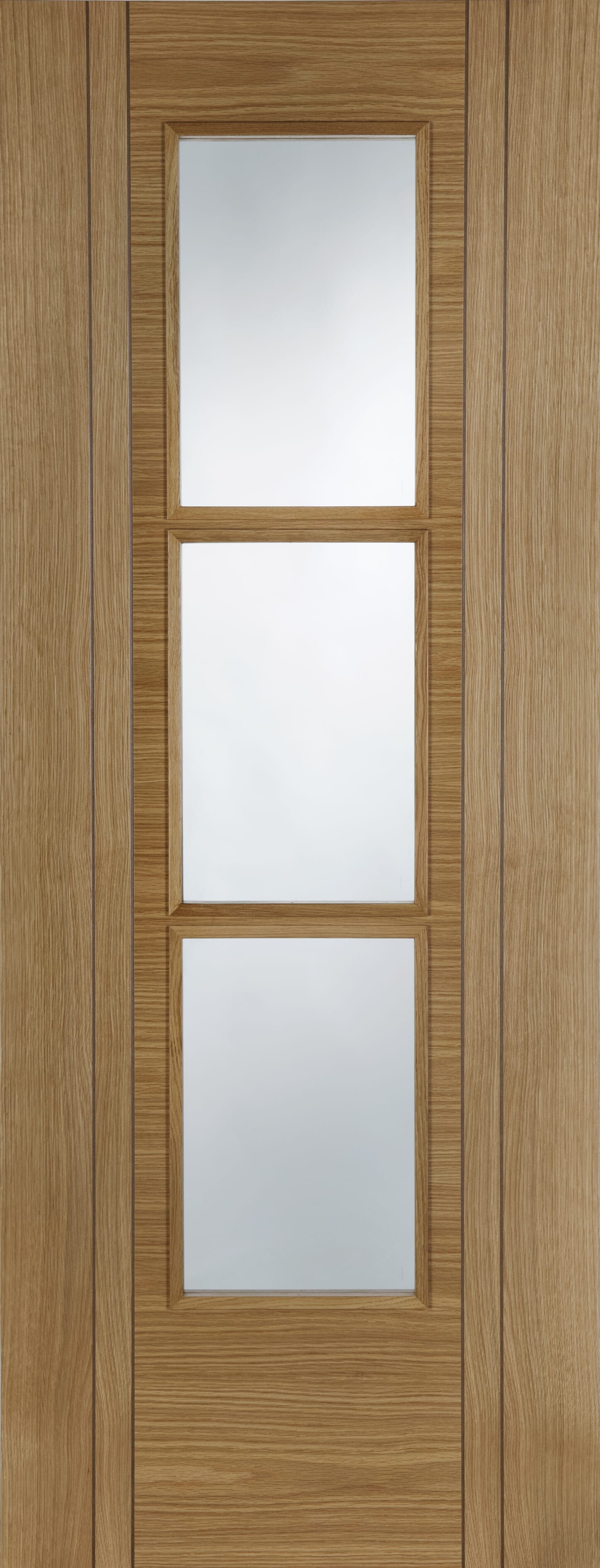 762x1981x44mm Capri Oak Prefinished 3L Glazed Fire Door
