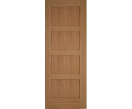 762x1981x44mm (30") Oak Contemporary 4 Panel Fire Door
