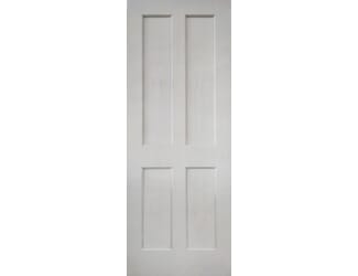 White Primed Oak Essex 4 Panel Fire Door
