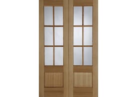 1372x1981x40mm (54") Oak Hampstead Pair - Prefinished Door