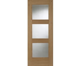 762x1981x35mm (30") Oak Madrid 3 Light - Prefinished Door