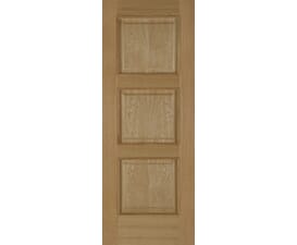 686x1981x44mm (27") Oak Madrid 3 Panel Fire Door