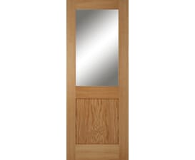 762x1981x35mm (30") Oak Marlborough 1 Panel 1 Light Door