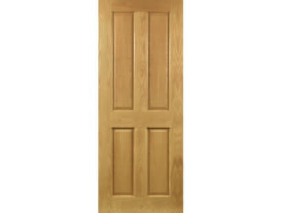 Bury 4 Panel Oak - Pre-finished Fire Door Image