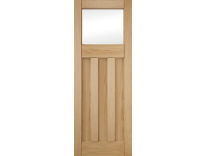 Deco 3 Panel Clear Glazed Oak Internal Doors Image