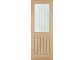 626 x 2040x40mm Belize Oak 1L - Silkscreen Glass Door