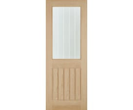 726 x 2040x40mm Belize Oak 1L - Silkscreen Glass Door