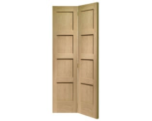 Shaker 4 Panel Oak Bi-Fold Internal Doors