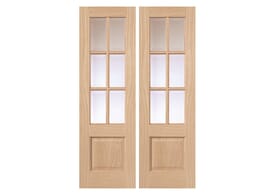 1981mm x 1524mm x 35mm (60") Oak Dove Pairs Glazed Door