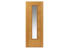1981mm x 686mm x 44mm (27") FD30 Emral Oak Glazed - Prefinished Door