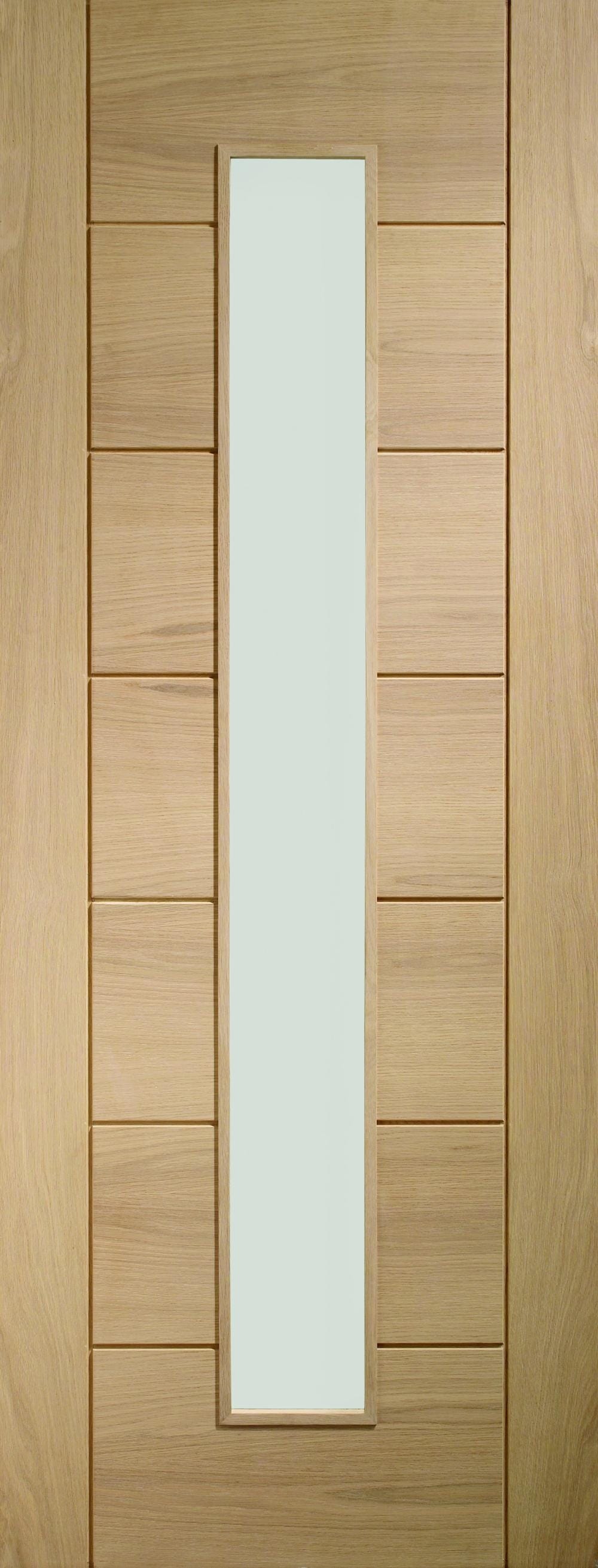 Palermo Oak 1 Light - Clear Glass Fire Door