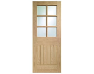 Suffolk Oak Original 6 Light - Clear Bevelled Glass  Fire Doors