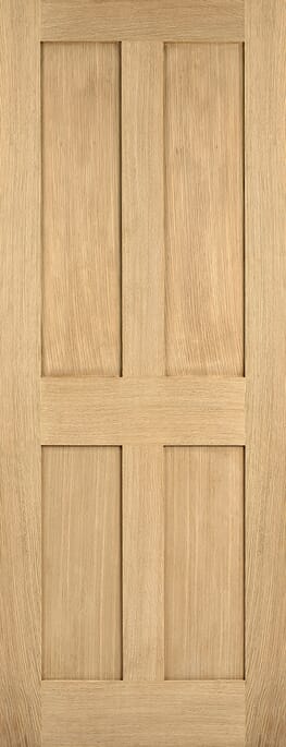 London Oak 4 Panel FD30 Fire Door Set