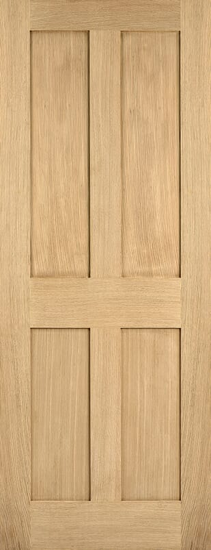 London Oak 4 Panel FD30 Fire Door Set