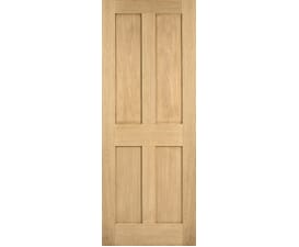 London Oak 4 Panel Fire Door