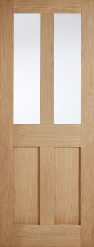 London Oak Clear Glass Internal Door Set