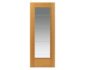 2040mm x 726mm x 40mm  Oak Medina Glazed - Prefinished Door