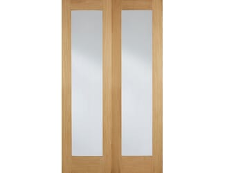 Pattern 20 Oak Pair - Clear Glass Internal Doors