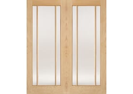 914x1981x40mm (36") Lincoln Oak Pairs - Clear Glass Door