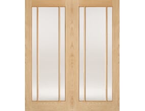 Lincoln Oak Rebated Pair - Clear Glass Internal Doors