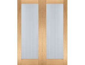 Mexicano Oak Rebated Pair - Clear Glass Internal Doors
