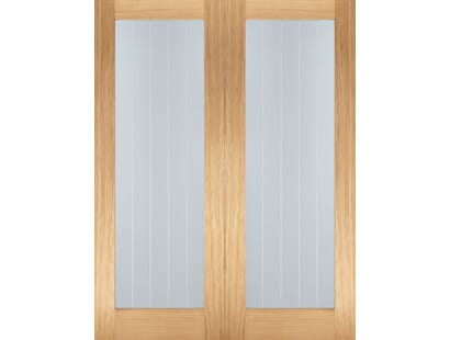 Mexicano Oak Pair - Clear Glass Internal Doors Image