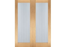 1524x1981x40mm (60") Mexicano Oak Pair - Clear Glass Door