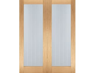 Mexicano Oak Pair - Clear Glass Internal Doors